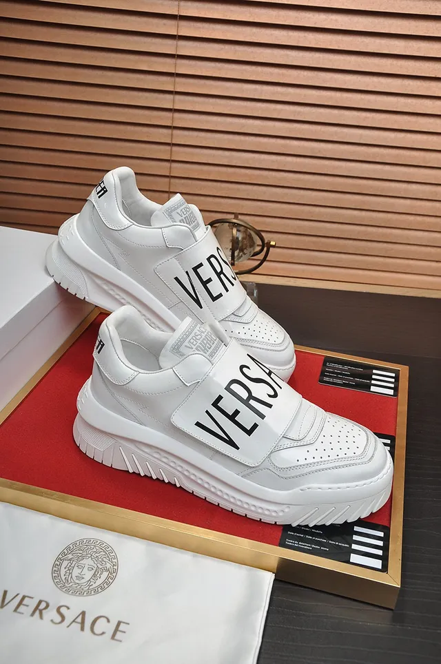 Versace Chain Reaction White Laceless Chunky Sneakers 5