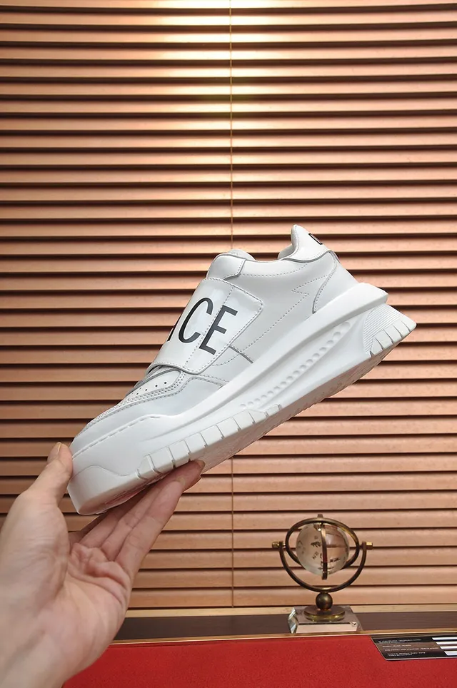 Versace Chain Reaction White Laceless Chunky Sneakers 6
