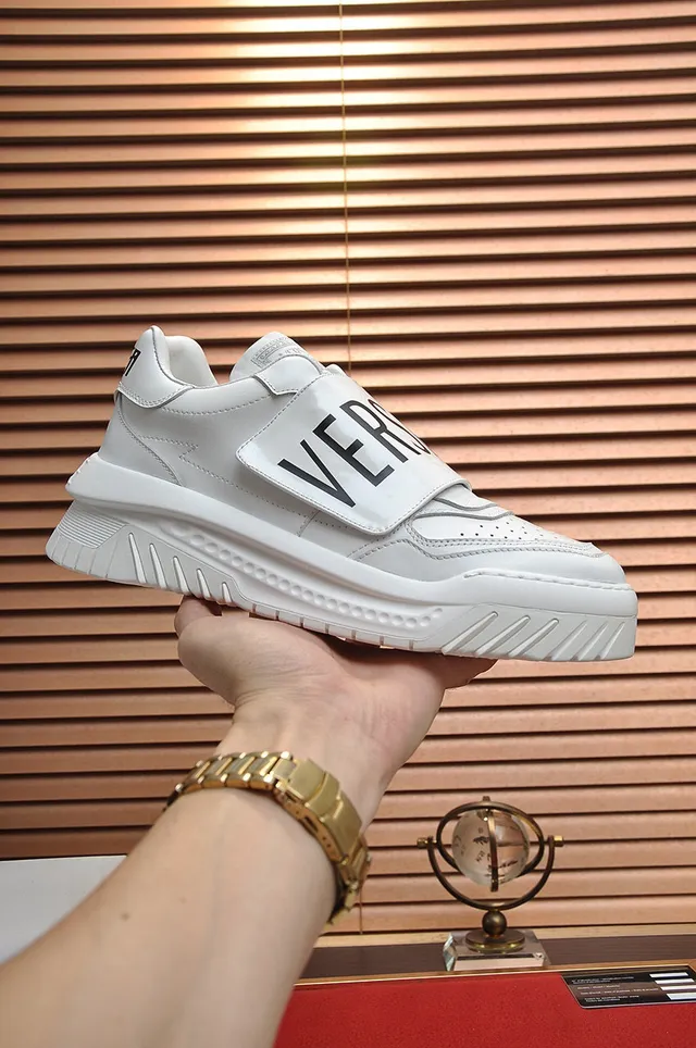 Versace Chain Reaction White Laceless Chunky Sneakers 7