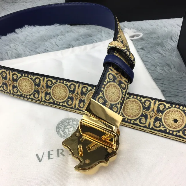 Versace Eros Medusa Head حزام جلدي مزخرف مطبوع باروك 2