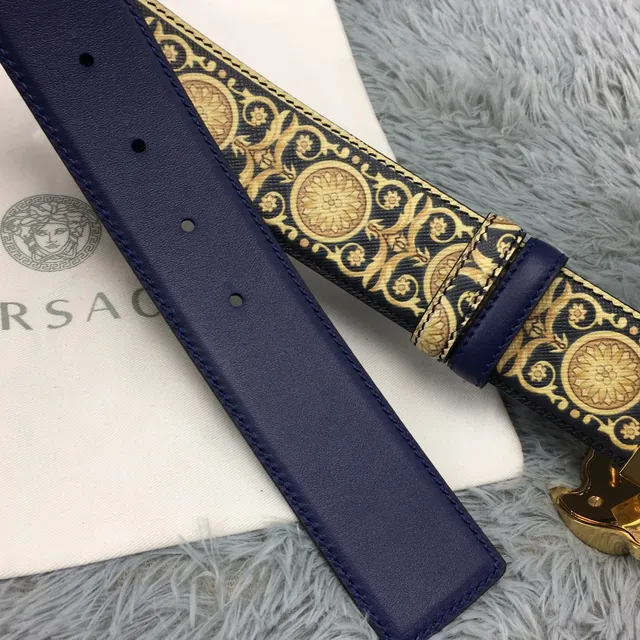 Versace Eros Medusa Head حزام جلدي مزخرف مطبوع باروك 3