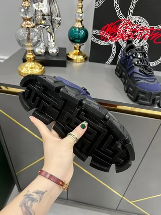 Versace Greca Odissea Black and Navy Chunky Sneakers 4