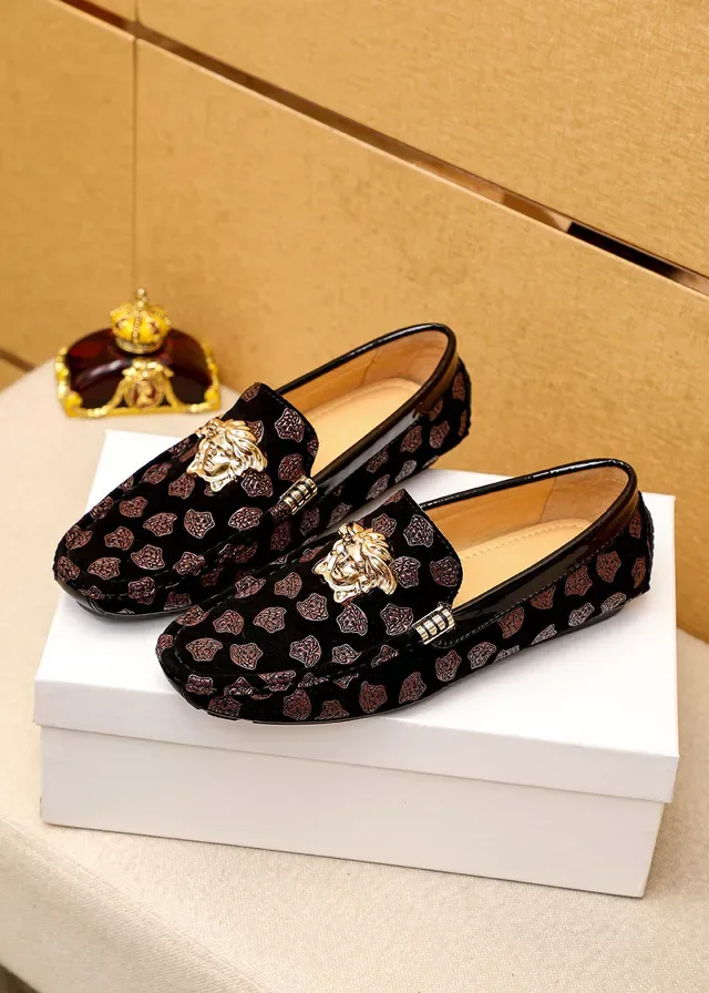Versace Greca Odissea Mocassins Noir Velours Médusa 4