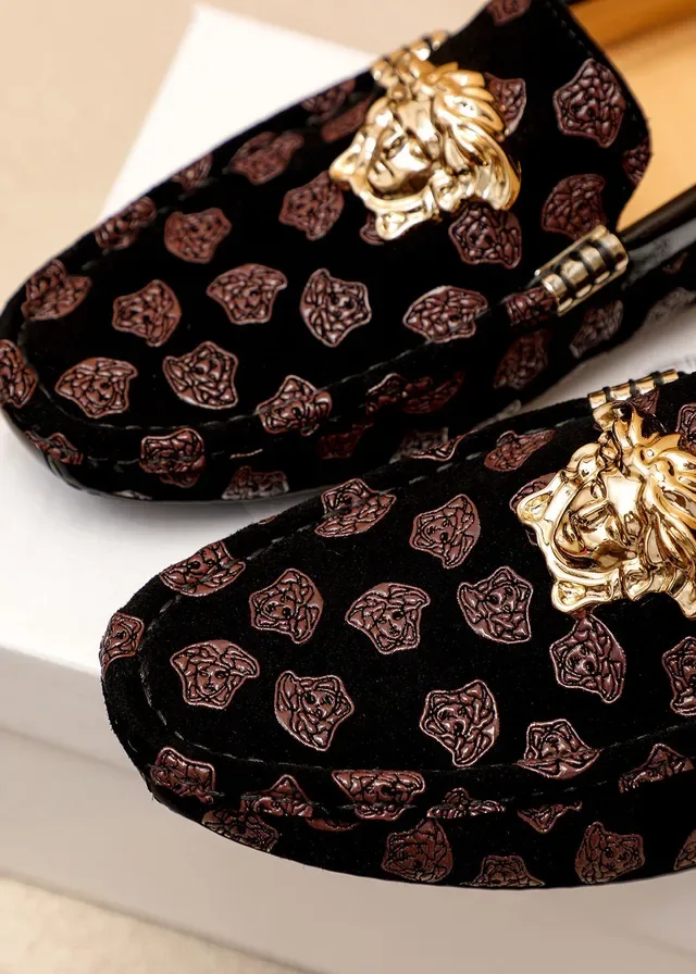 Versace Greca Odissea Mocassins Noir Velours Médusa 5