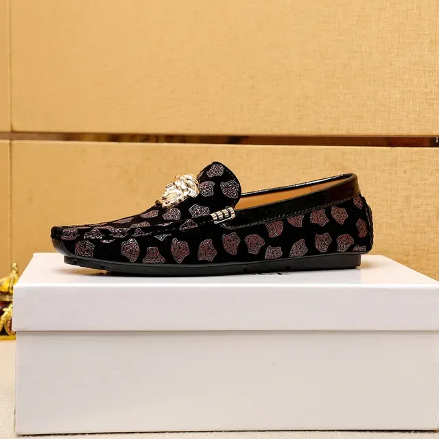 Versace Greca Odissea Mocassins Noir Velours Médusa 6