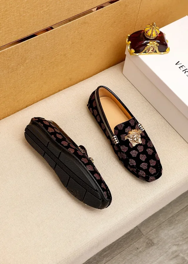 Versace Greca Odissea Mocassins Noir Velours Médusa 9