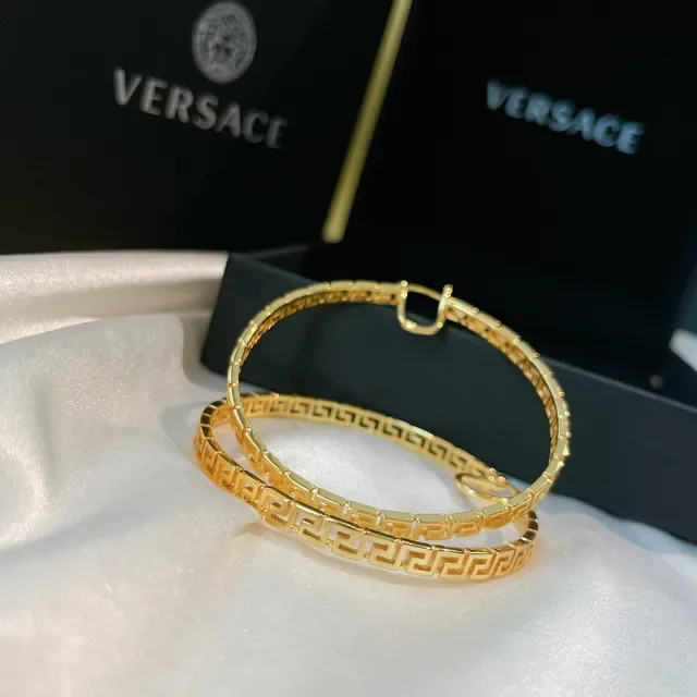 Versace Greca Odissea Créoles Dorées Motif Clé Grecque 7