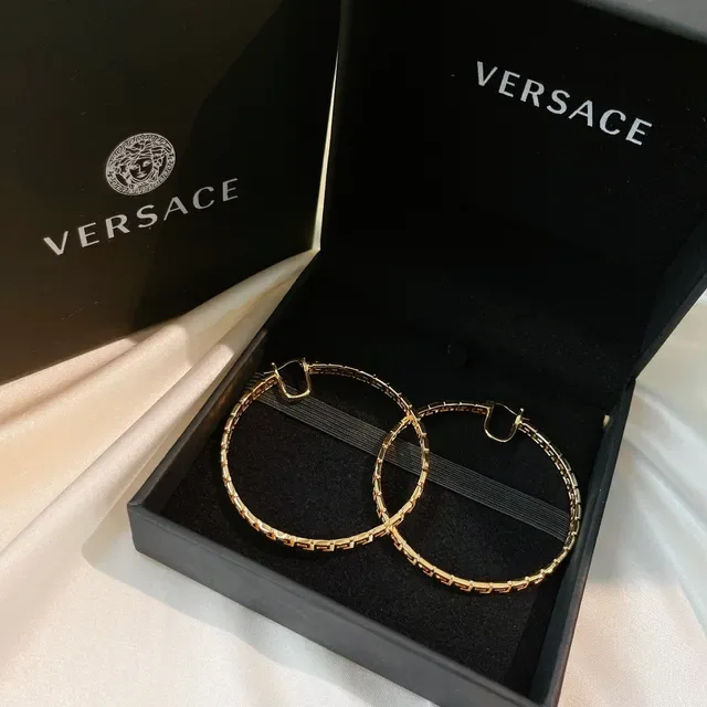 Versace Greca Odissea Créoles Dorées Motif Clé Grecque 8