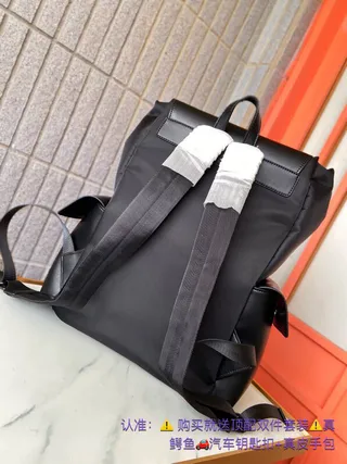 Versace Iconic Medusa Black Nylon-Leather Roll-Top Casual Backpack 3