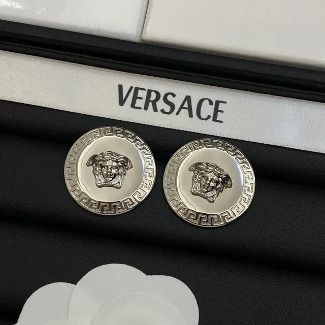 Versace Medusa Brooch Gold Silver Circular Medallion Head Motif Brooch 4