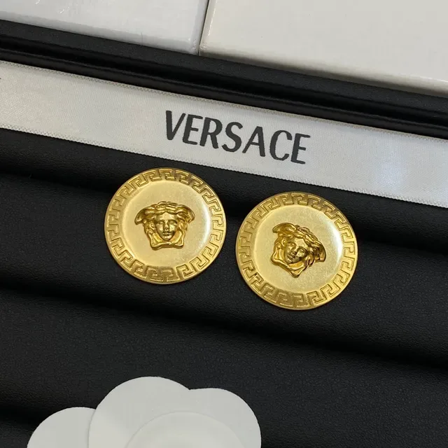 Versace Medusa Brooch Gold Silver Circular Medallion Head Motif Brooch 5