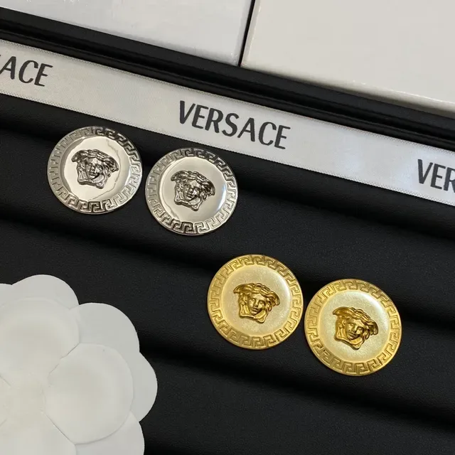 Versace Medusa Brooch Gold Silver Circular Medallion Head Motif Brooch 6