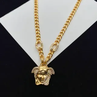 Versace Medusa Collar Crystal-Pavé Dorado