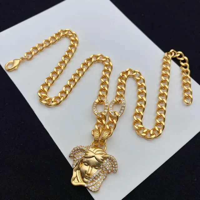 Versace Medusa Collier Cristal-Pavé Doré 5