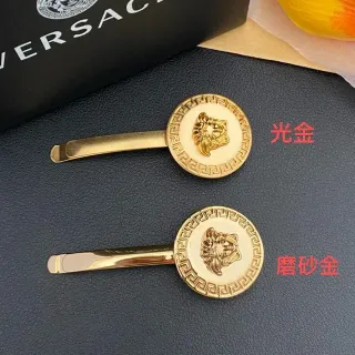 Versace Medusa Hair Clip Gold Polished and Matte Brooches