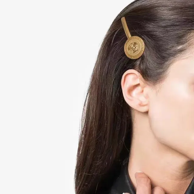 Versace Medusa Clip de Cabello Dorado Pulido y Mate Broche 2
