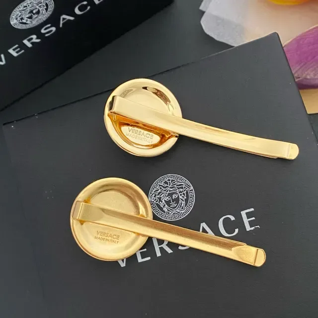 Versace Medusa Clip de Cabello Dorado Pulido y Mate Broche 3