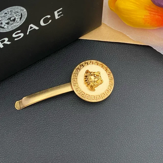 Versace Medusa Clip de Cabello Dorado Pulido y Mate Broche 4