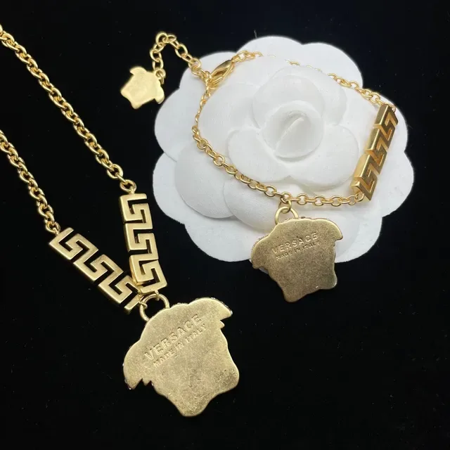 Versace Medusa Head Crystal Pavé Gold-Tone Necklace 4