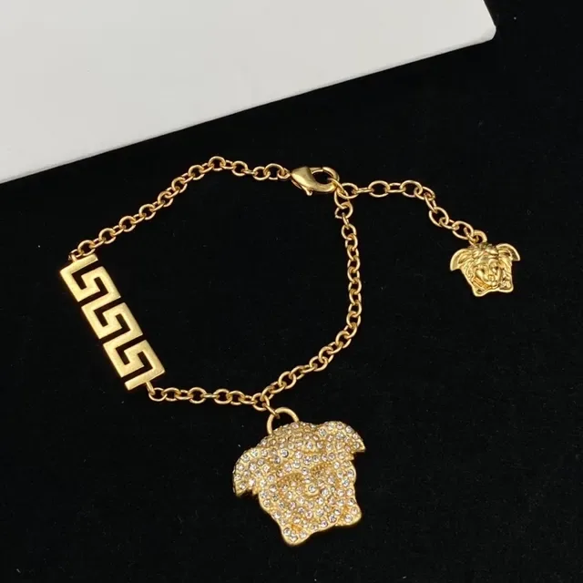 Versace Medusa Head Crystal Pavé Gold-Tone Necklace 6