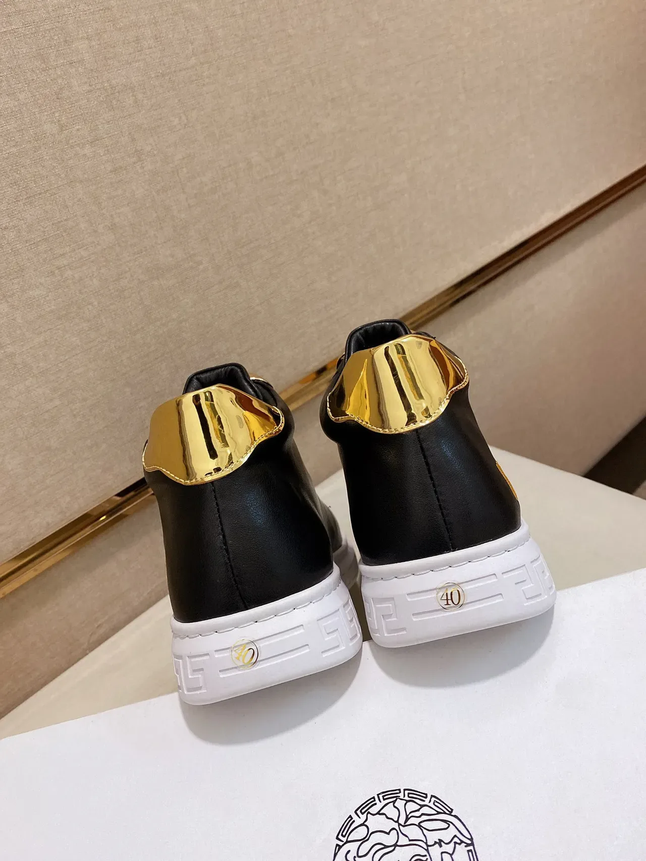 Versace Odissea Black and Gold Embroidered Lifestyle Sneakers 3