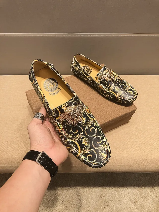 Versace Odissea Noir Doré Impression Barroca Médusa ornée Loafer 4