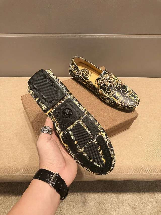 Versace Odissea Noir Doré Impression Barroca Médusa ornée Loafer 5