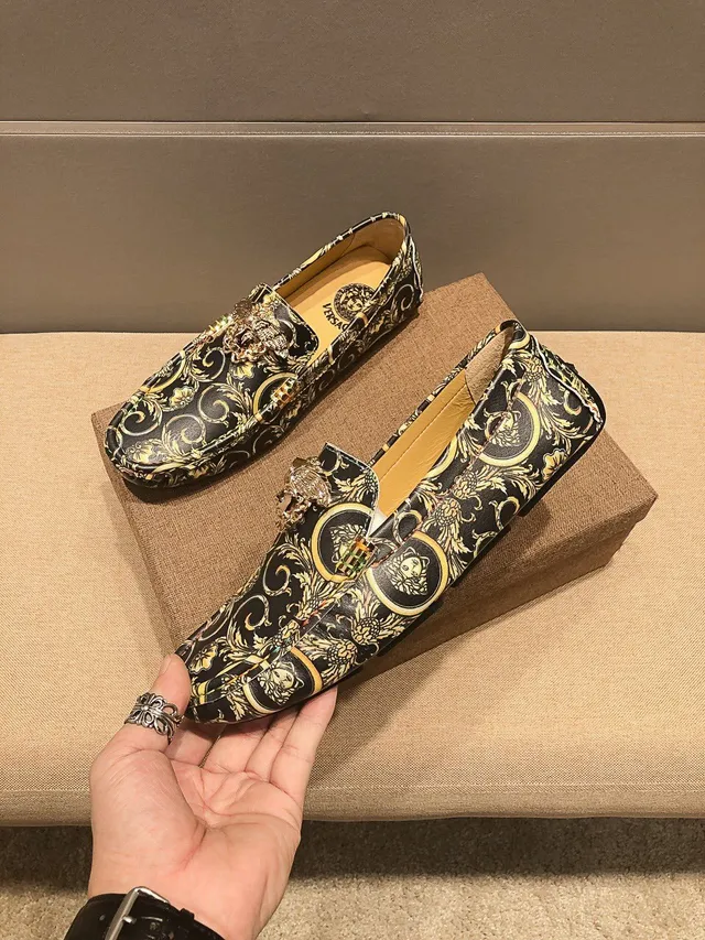 Versace Odissea Noir Doré Impression Barroca Médusa ornée Loafer 7