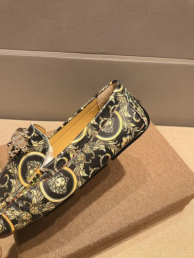 Versace Odissea Noir Doré Impression Barroca Médusa ornée Loafer 8