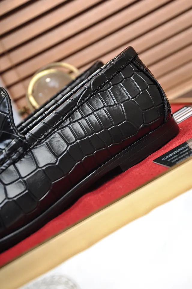 Versace Odissea Crocodile-Embossed Black Loafers 2