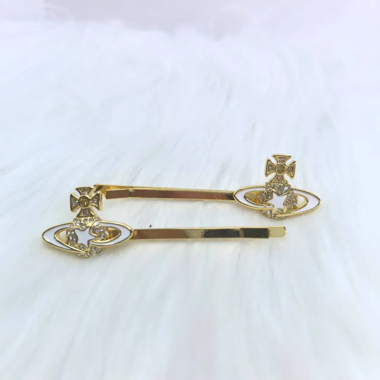 Vivienne Westwood Orb Gold Pink Logo Enamel Detailing Brooch 5