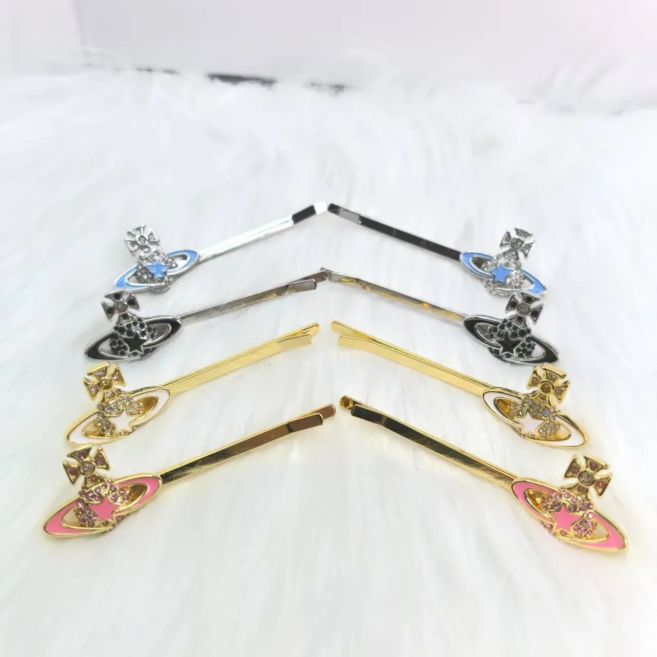 Vivienne Westwood Orb Gold Pink Logo Enamel Detailing Brooch 9