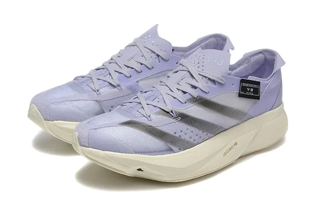 Y-3 Lightstrike Pro Lavender Gradient Stripes Running Shoes 2