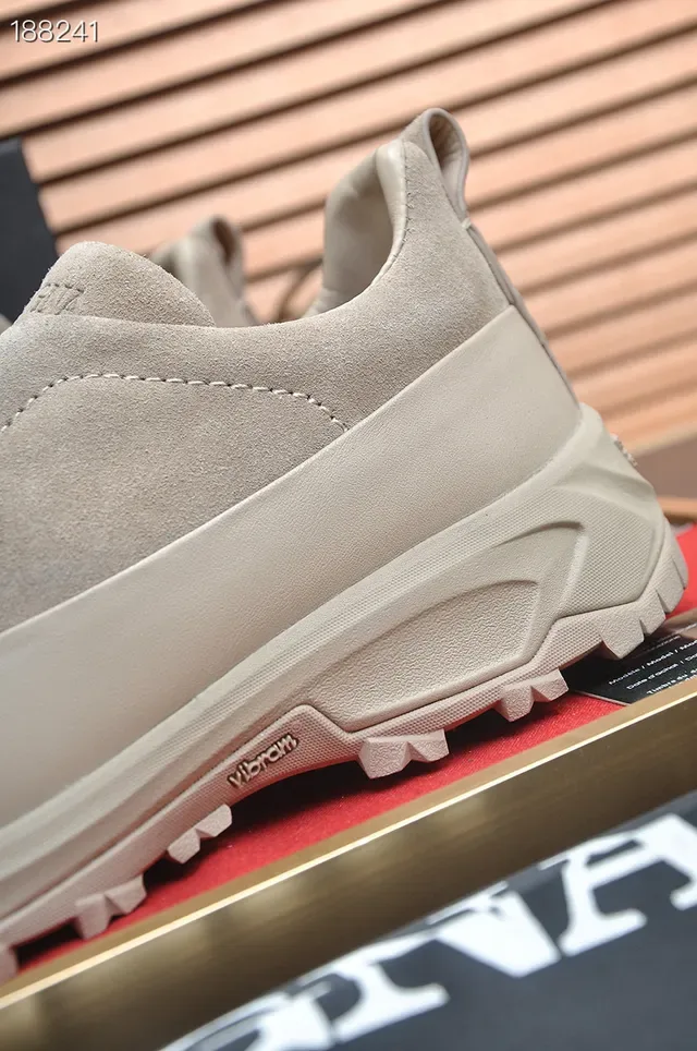 Zegna Beige Daim Sans Lacet Style de Vie Sneakers 2