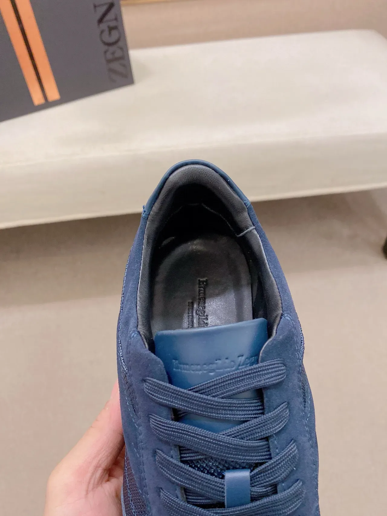 Zegna Blue Mesh and Smooth Panel Lifestyle Sneaker 6