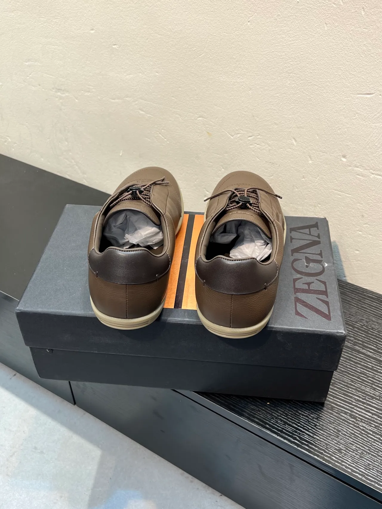 Zegna Brown Leather Toggle-Closure Loafer 6