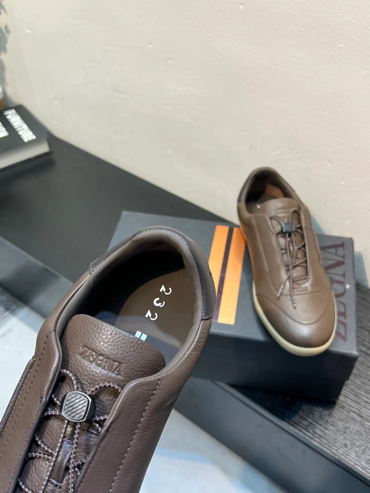 Zegna Brown Leather Toggle-Closure Loafer 7