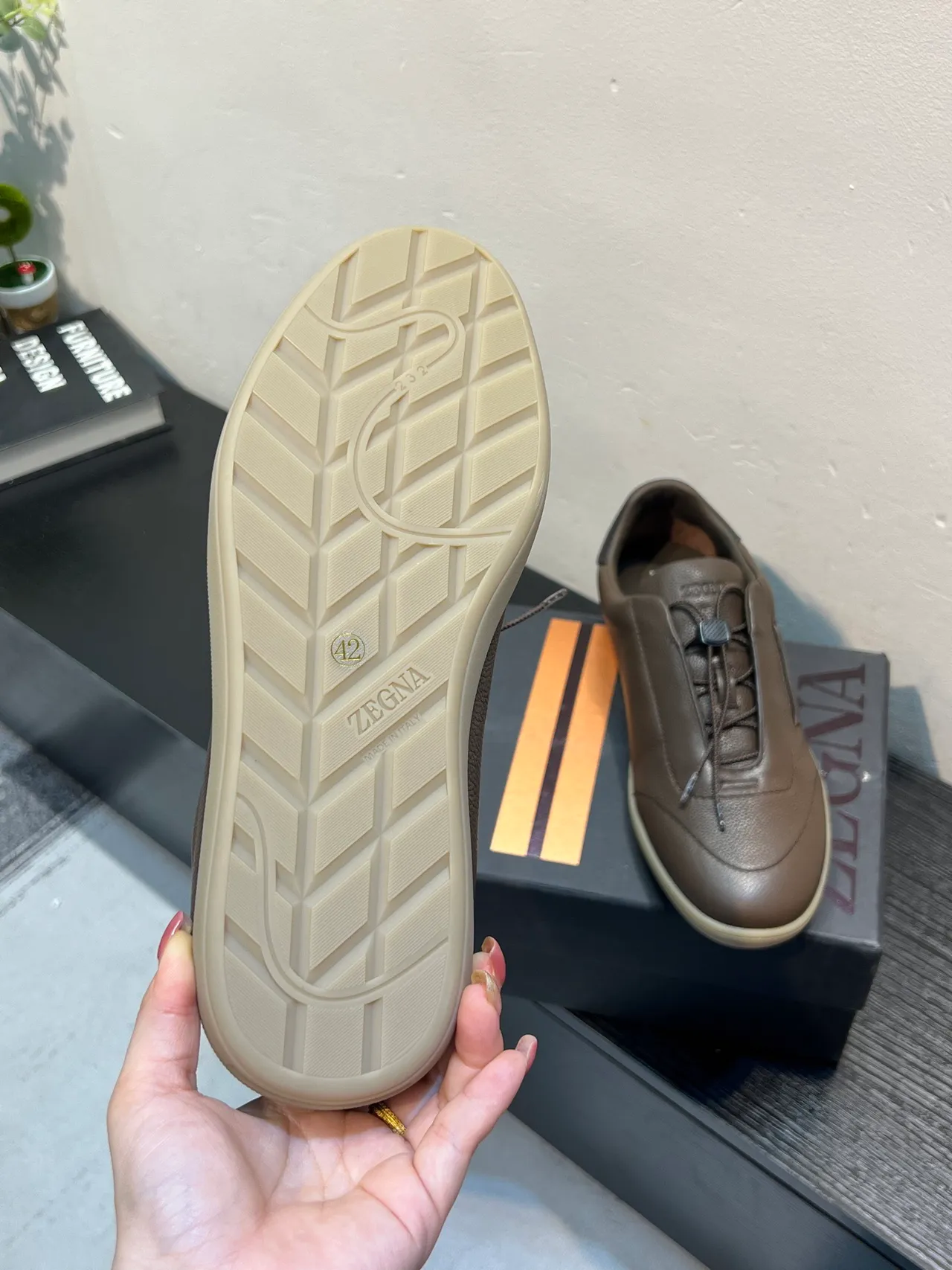 Zegna Brown Leather Toggle-Closure Loafer 9
