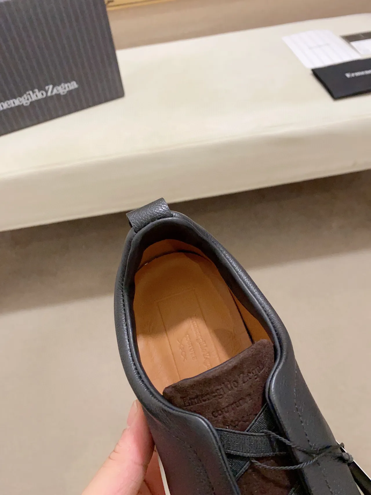Zegna sapatilha lifestyle slip-on bicolor de couro e suede 6