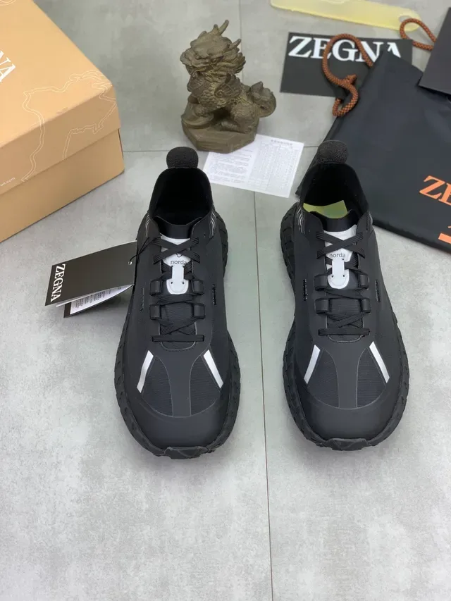 Zegna x Norda Black Technical Mesh Lifestyle Sneakers 4