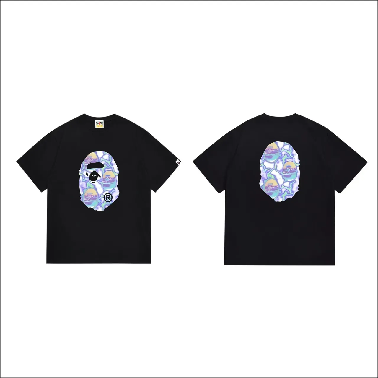 A Bathing Ape Ape Head Iridescent Graphic T-Shirt 2