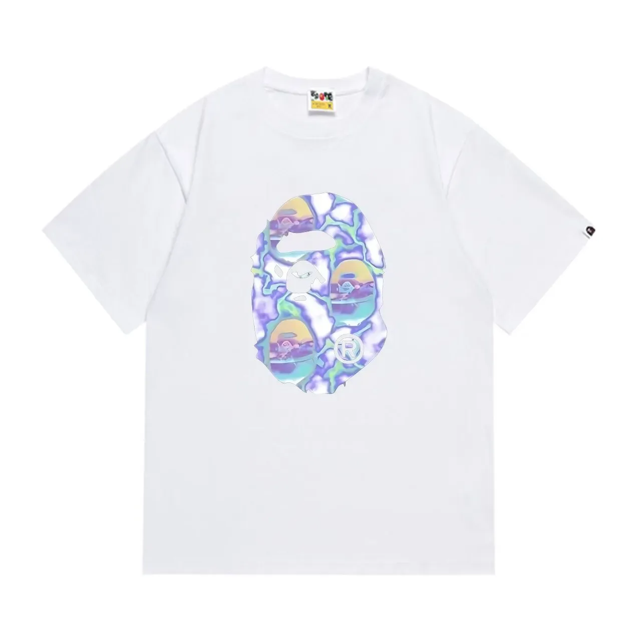A Bathing Ape Ape Head Iridescent Graphic T-Shirt 4