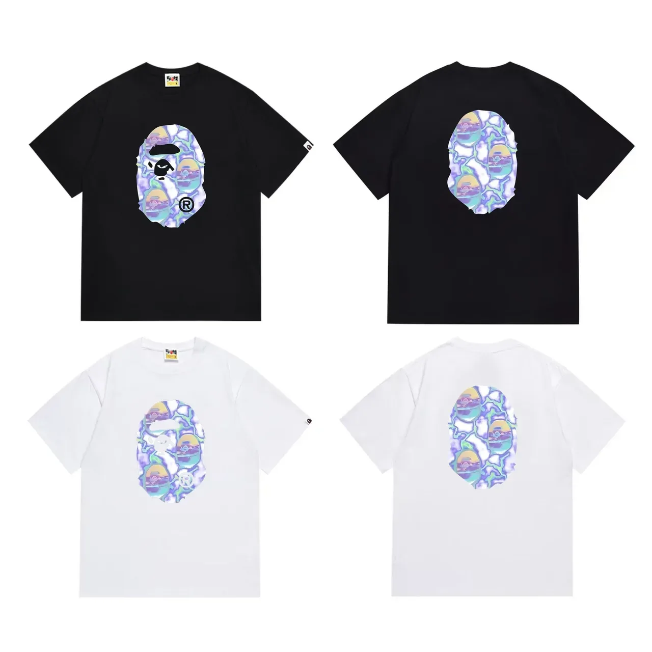 A Bathing Ape Ape Head Iridescent Graphic T-Shirt 6