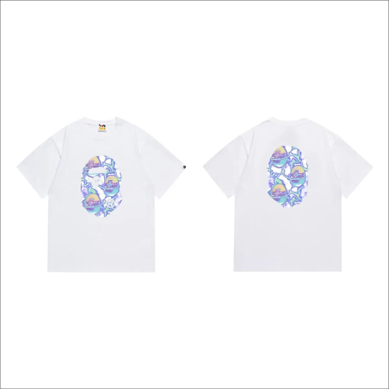 A Bathing Ape Ape Head Iridescent Graphic T-Shirt 7