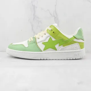A Bathing Ape BAPE STA Lime Green and White Lifestyle Sneakers