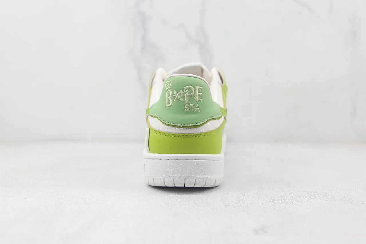 A Bathing Ape BAPE STA Lime Green and White Lifestyle Sneakers 9