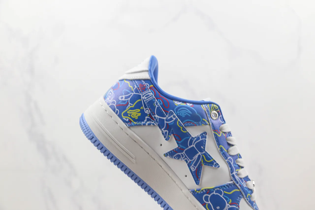 A Bathing Ape BAPE STA Multicolor Line-Art Print Lifestyle Sneakers 5