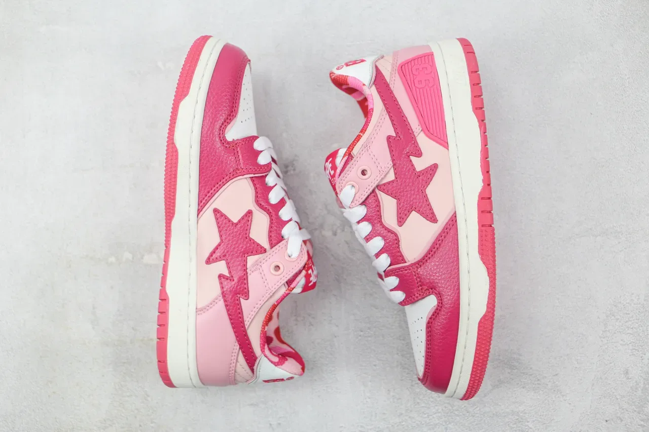 A Bathing Ape BAPE STA Pink Star Lightning Bolt sneakers de style de vie 2