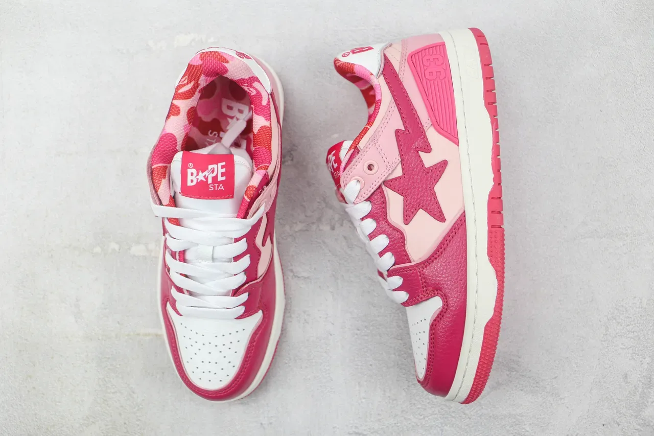 A Bathing Ape BAPE STA Pink Star Lightning Bolt sneakers de style de vie 3