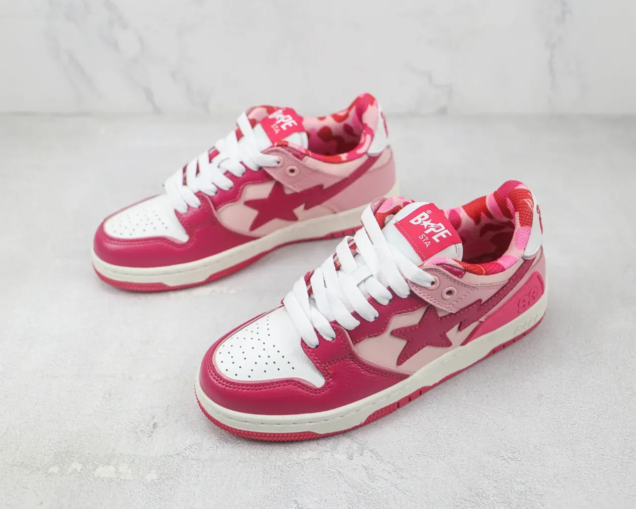 A Bathing Ape BAPE STA Pink Star Lightning Bolt sneakers de style de vie 4